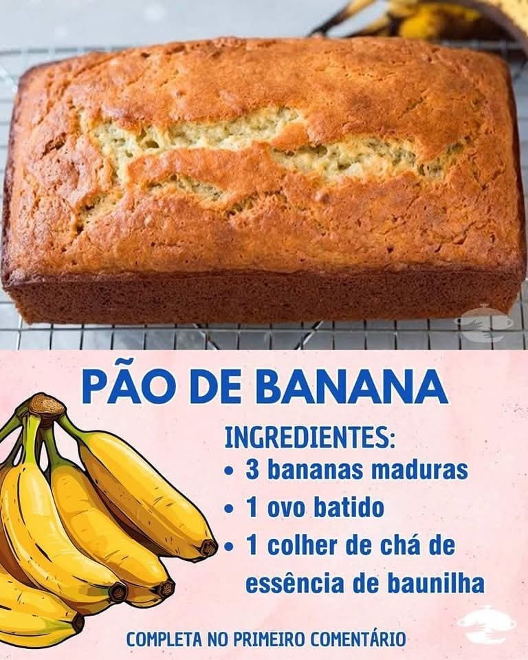 PÃO DE BANANA Super fácil não precisa de batedeira e assa até na air fryer